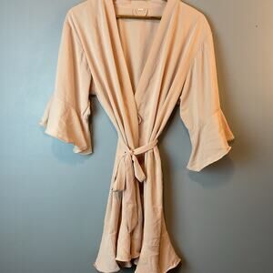 Blush Wrap Robe Bridal Party Ballerina Ruffle Princess One Size